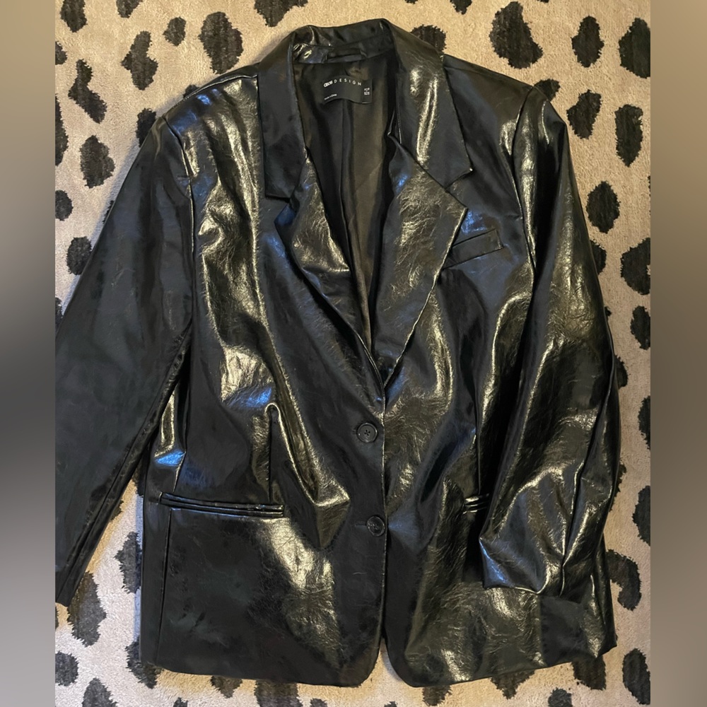 ASOS Oversized  Black “Leather” Blazer